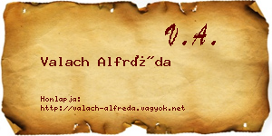 Valach Alfréda névjegykártya
